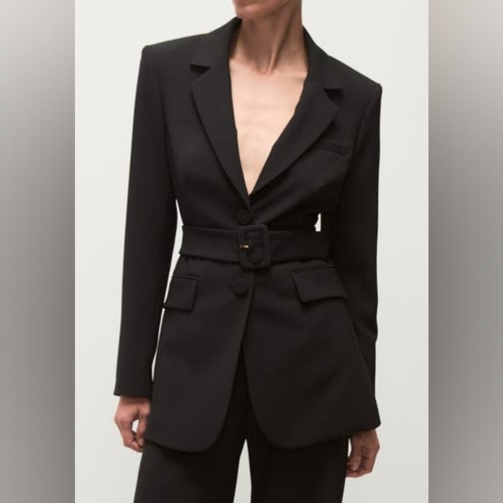 Veronica Beard Ryanne Belted Dickey Jacket Size 6 Black NWT